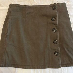 Chloe & Katie | Dark Green Button Up Casual Skirt